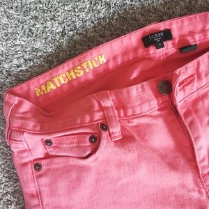 JCrew coral matchstick jeans size 30